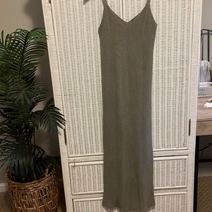 Green Ribbed Maxi Dress